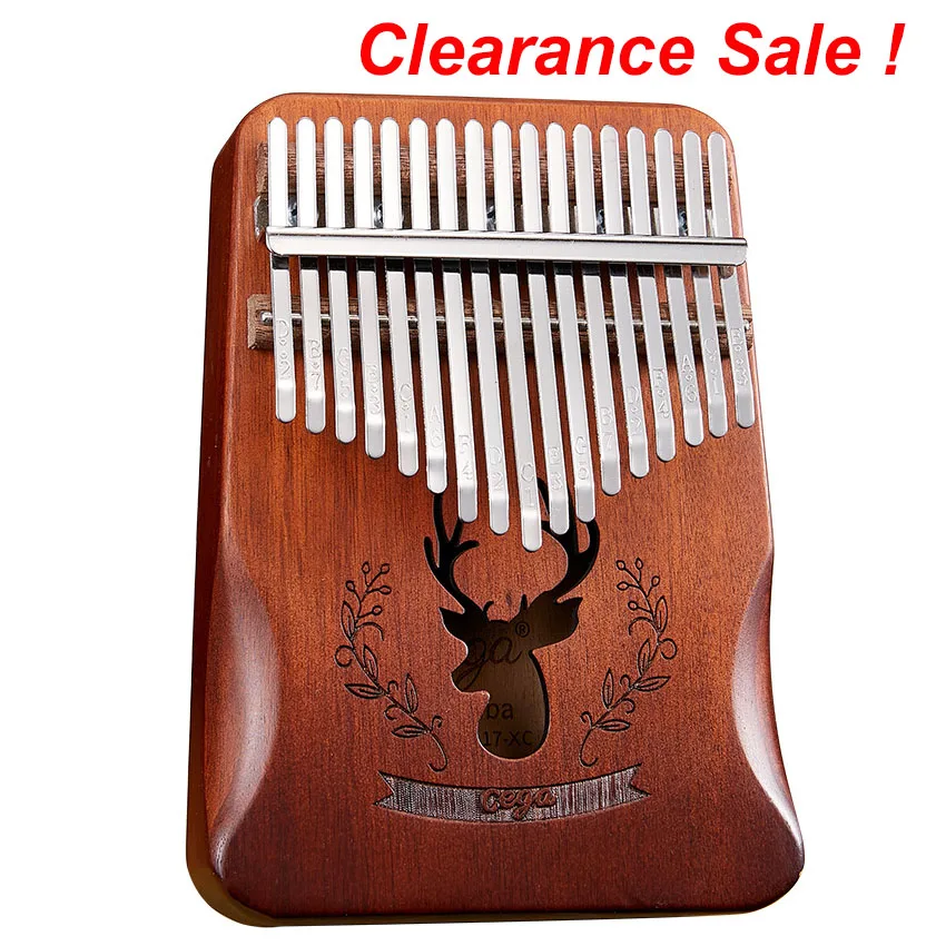 Cega Kalimba 17 Key Acacia And Mahogany Thumb Piano African Finger Musical Instrument Mini Portable For Beginner Family Travel