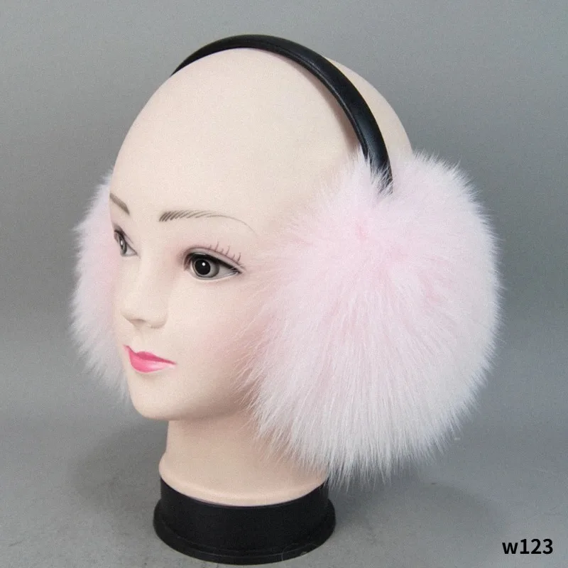 Russia Women Real Fox Fur Hang Ear Cover Warm Winter Earmuff Headwear Ear Muffs Earmuffs Cold Ear Warmer Ear Protection Headband