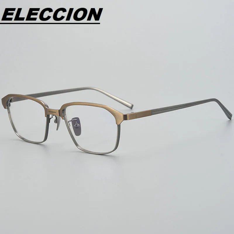 Luxury Brand Eyeglasses New Plus Size Optics Frame Glasses Men Titanium Full Rim Myopia Eyewear Prescription Eyeglass DRX-2024