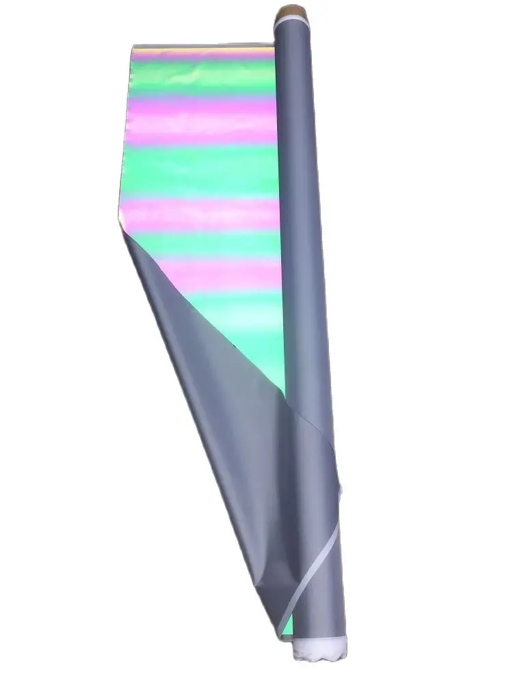 Accessori per indumenti arcobaleno da 140 cm x 50 cm Tessuto fai da te con sfumatura magica riflettente retrò luminoso