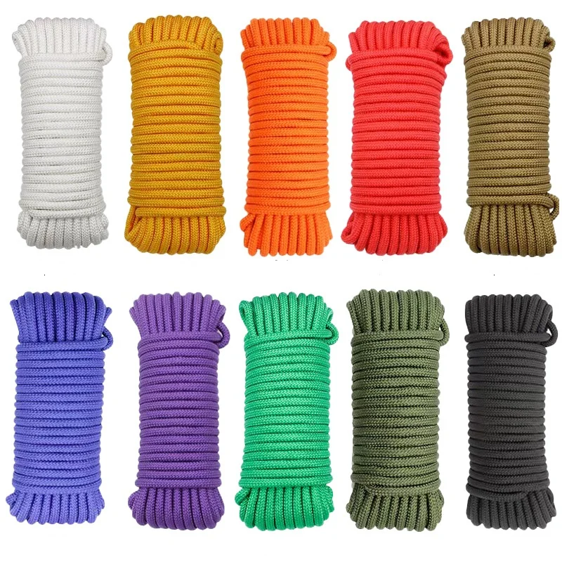 5Meters/Lot 4/5/6/8/10mm Solid Parachute Cord Lanyard Rope Mil Spec Type One Strand Climbing Camping Survival Equipment Paracord