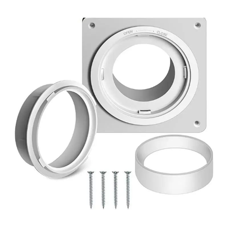AA77 5X Dryer Vent Wall Plate With Hose(4 Inch 8 Feet),Twist Lock Dryer Vent Connector Kit, A