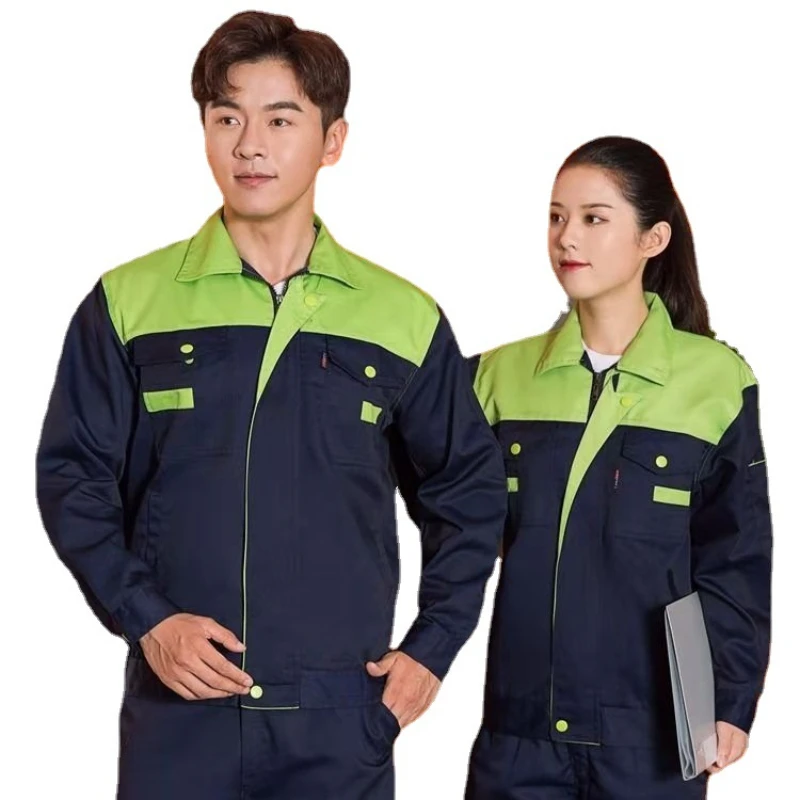 2024 Work Suit Men\'s Coat Autumn and Winter Thickened Auto Repair Factory Site Overalls Trousers Labor Protection Clothing