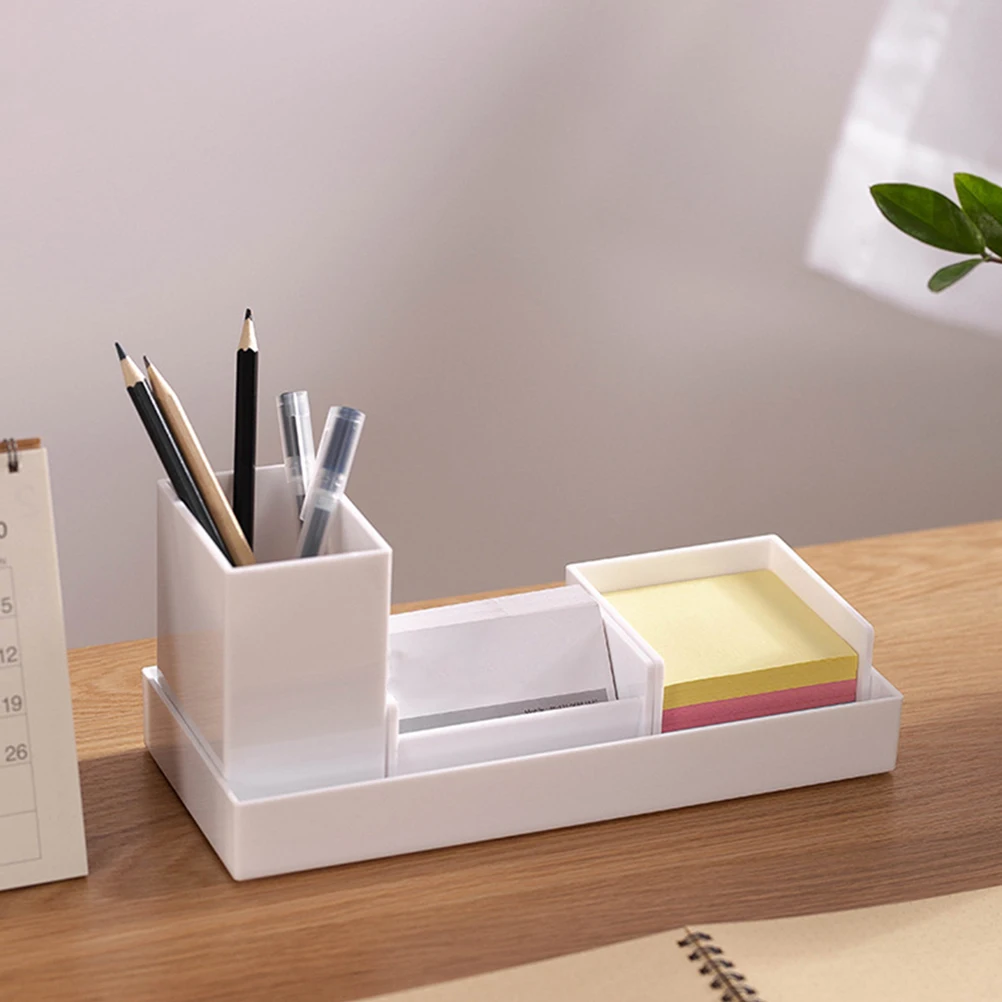

Pen Storage Box Pencil Holder Office Table Organizer Jewelry Desktop Plastic Sundries Case