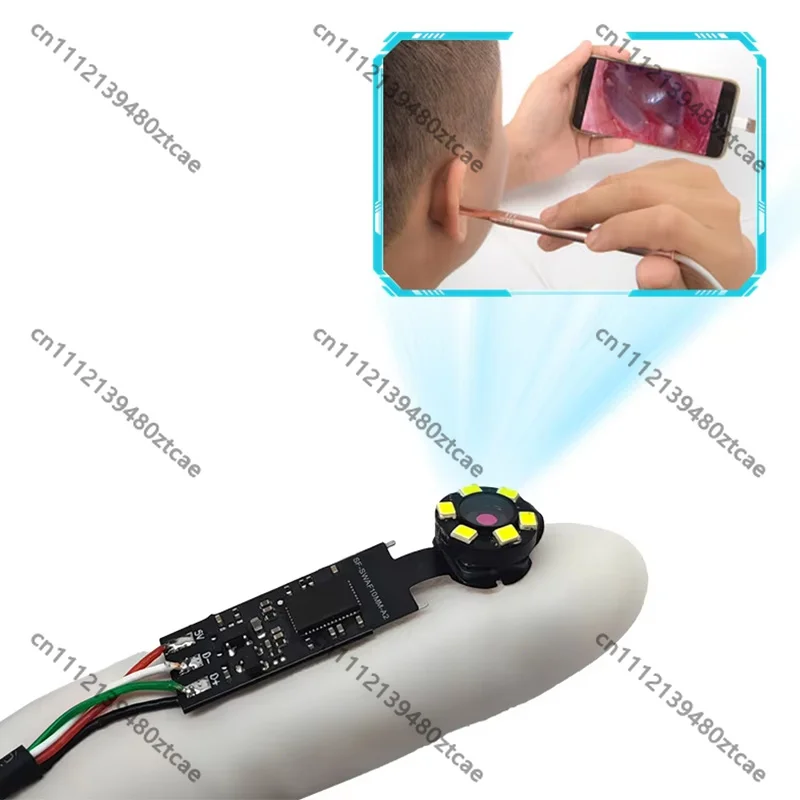 Mini 5MP AF Auto Focus USB Endoscope Camera Module, 10mm diameter built-in LED fill light, HD miniature CMOS endoscope board