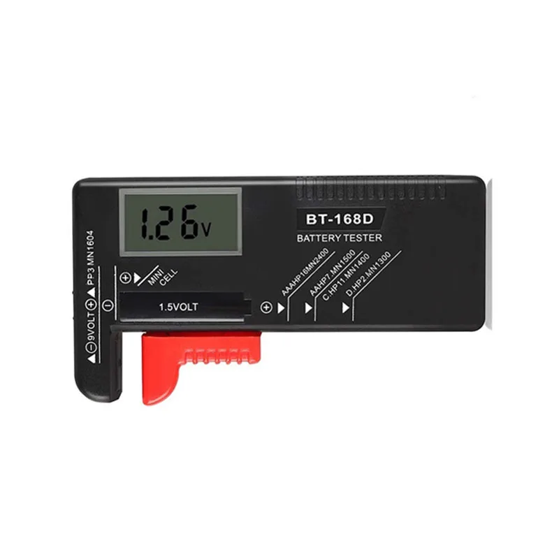 Battery Power Tester, Digital Display Detection Monitor BT-168D Can Measure No. 5 and No. 7 Rechargeable Batteries