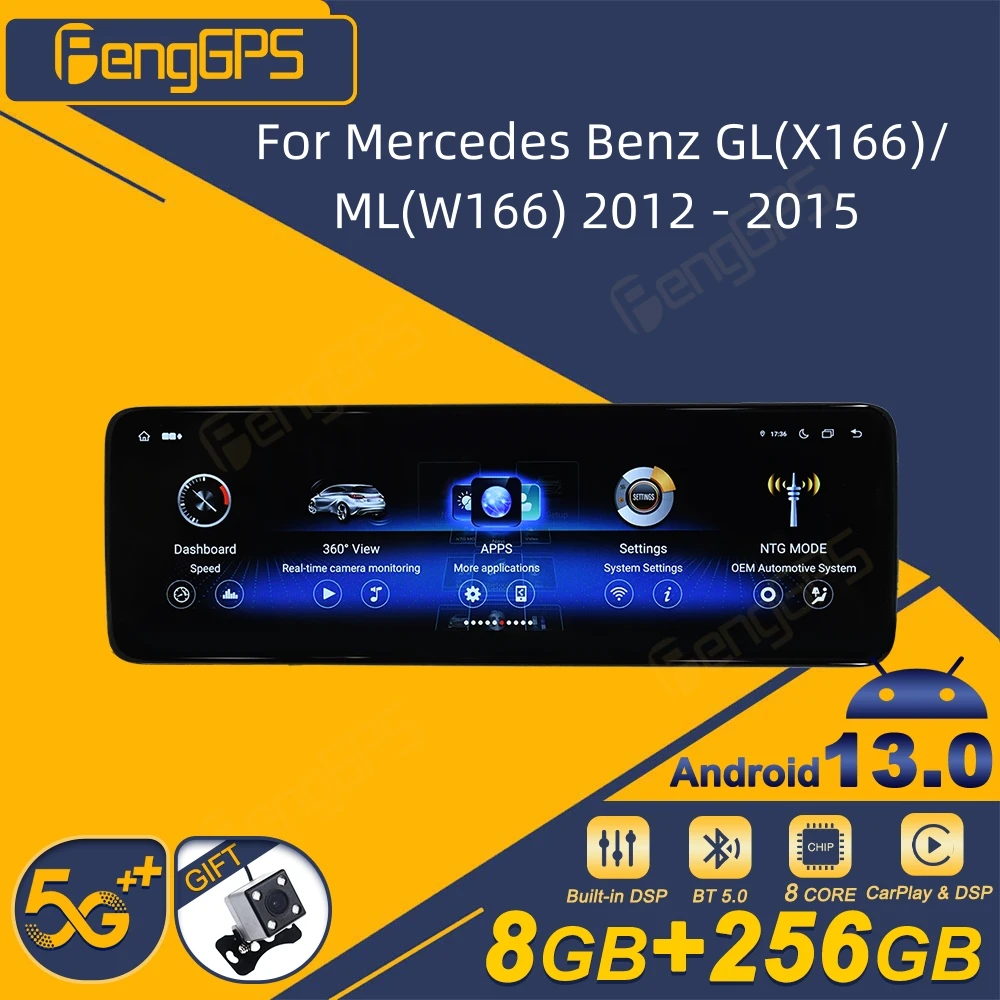 

For Mercedes Benz GL(X166)/ML(W166) 2012 - 2015 Car Radio Wireless Carplay Android Auto Intelligent System Multimedia Player