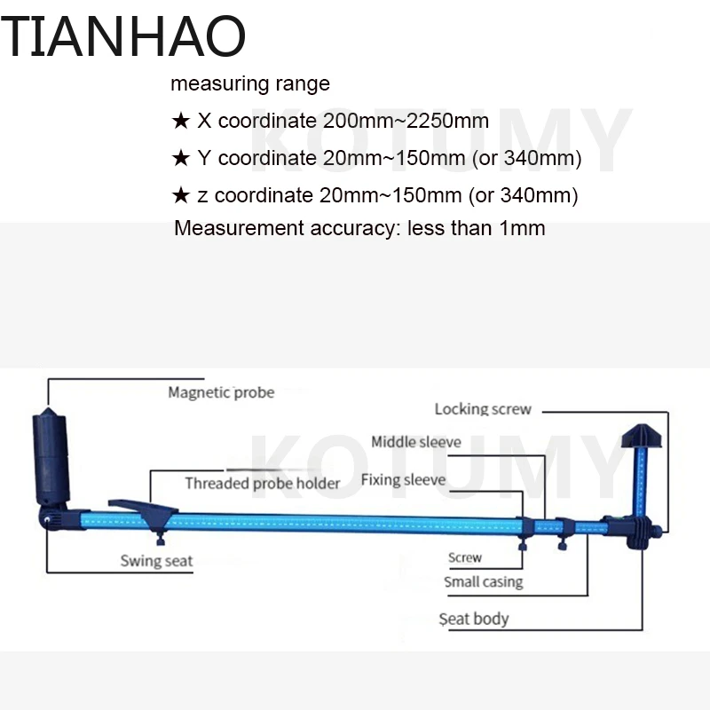 2D Auto Body Measuring System Car Sheet Metal Repair Measuring Tools Auto Chassis Tram Gauge Frame Machine Body Measuring
