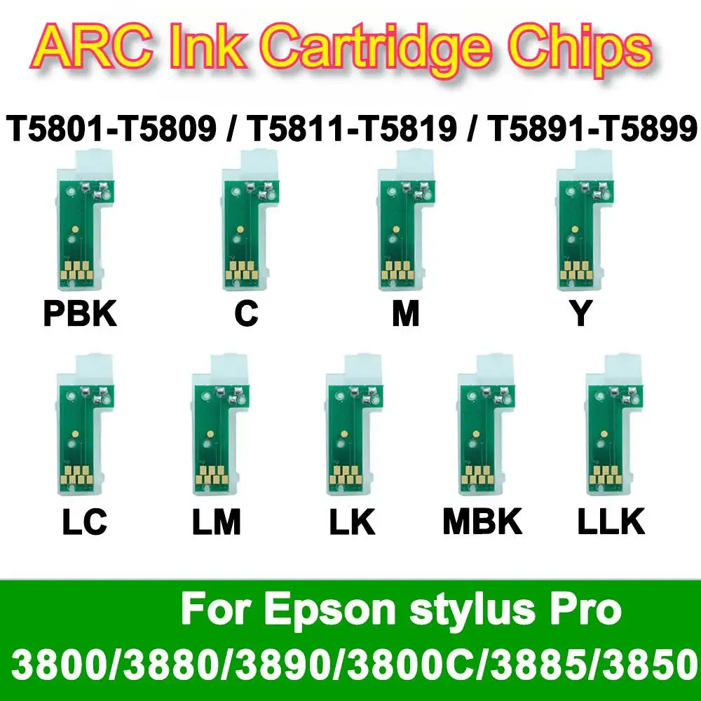 

9 Colors Ink Cartridge Permanent Chips T5801-T5809 T5811-T5819 T5891-T5899 For Epson Stylus Pro 3800 3880 3890 3850 Printer Chip