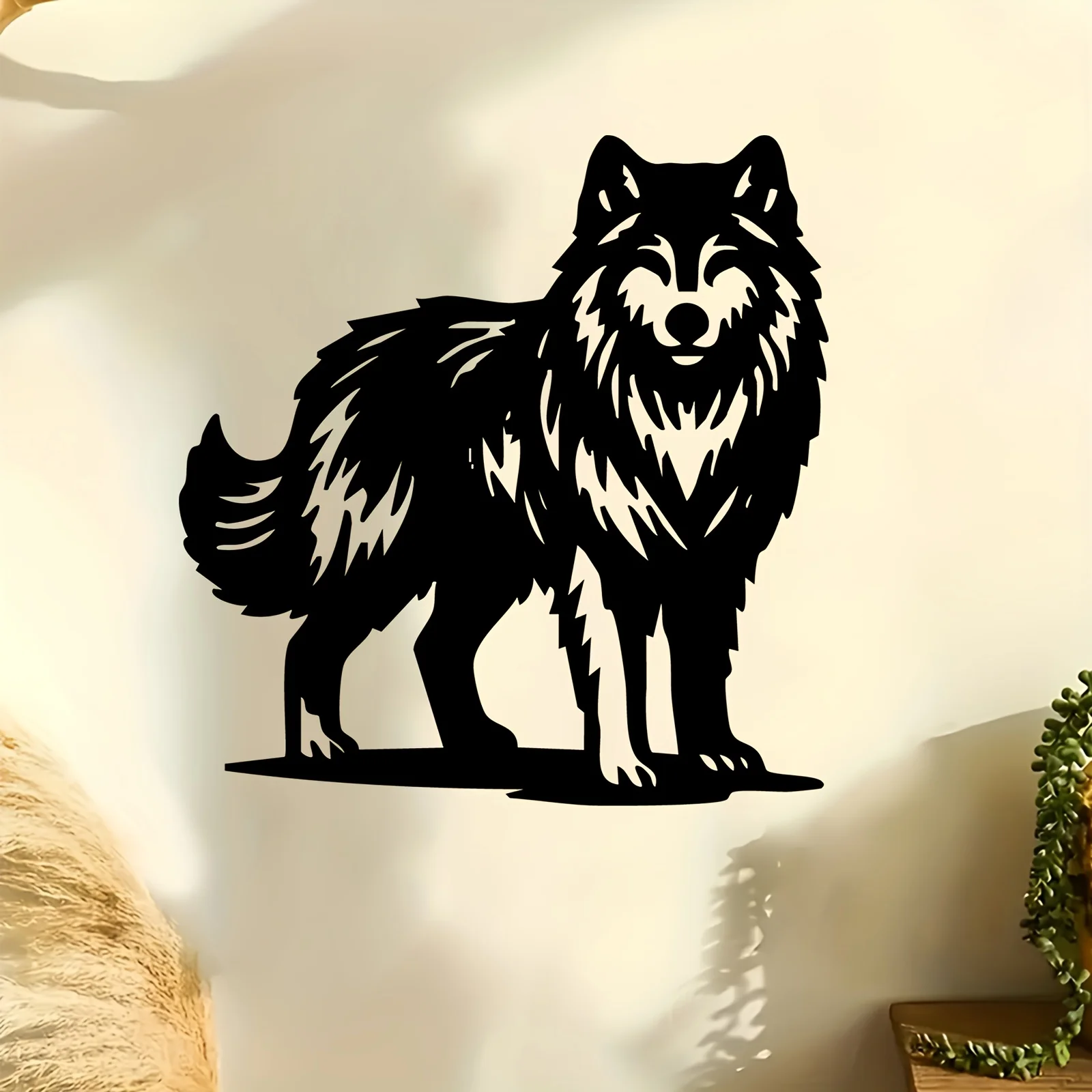 Wolf Metal Wall Art, Weather‑Resistant Garden Living Room Wall Decor, Wildlife‑Lover Holiday Gift