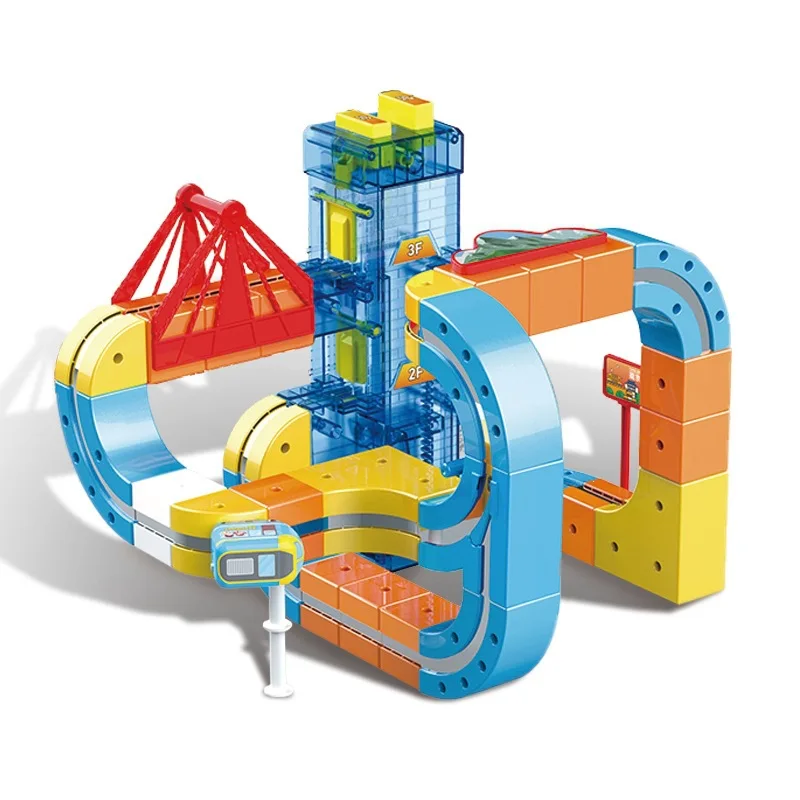 Magnetic Track Car Lifting Style Anti-Gravity Toy Assembly Lift Elevator DIY New Suspension Rail Train Educational Toys For Kids