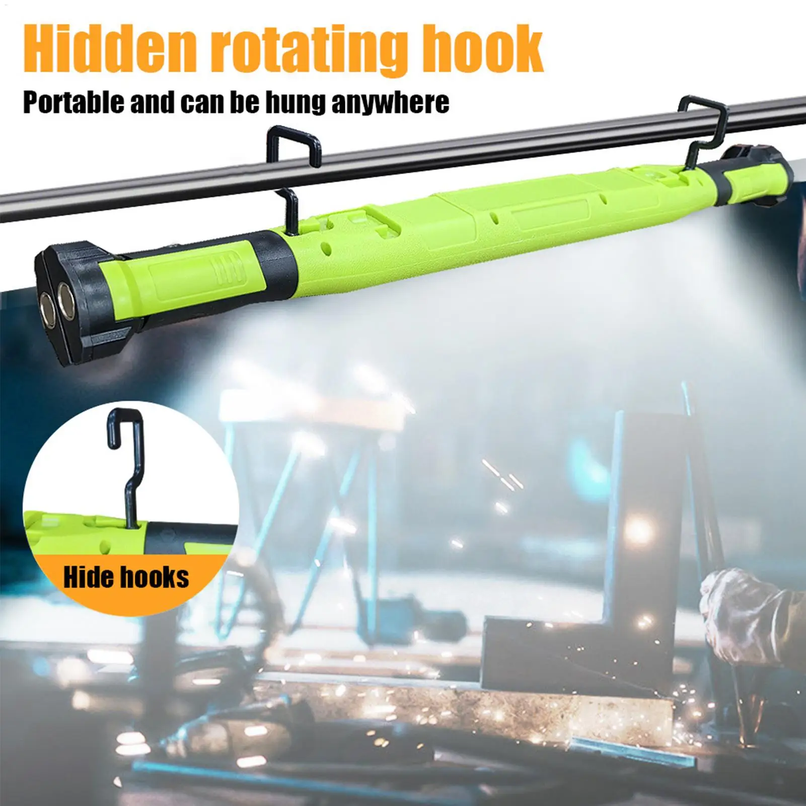 Magnetic Work Light 3-Mode Portable Waterproof Handheld LED Work Light Shop Lamp For Garage Workshop Camping Hiking Construction