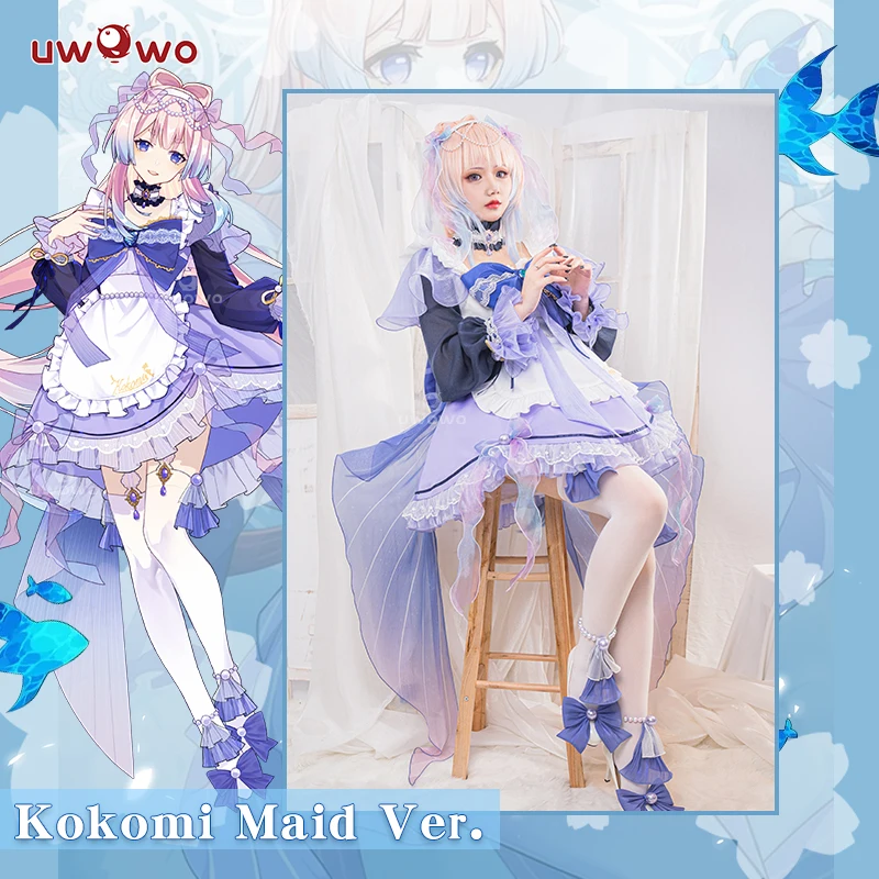 W magazynie UWOWO Kokomi Cosplay pokojówka sukienka Genshin Impact Cosplay pokojówka kostiumy na Halloween artysta ekskluzywny Cosplay kobiety Outift