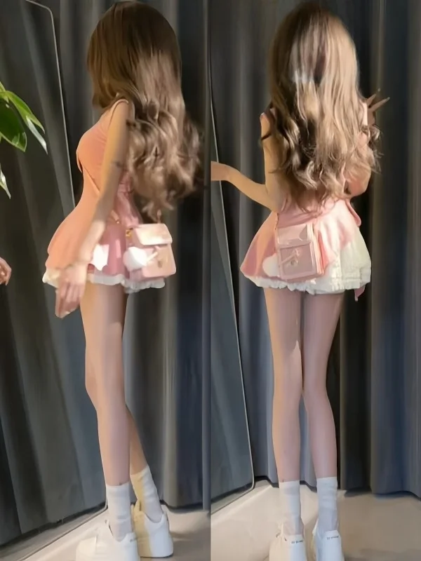 

Dopne Faion, женский летний комплект OOTD Sweet Fre, уникальный красивый молодежный комплект из двух предметов ort Sve round Ne