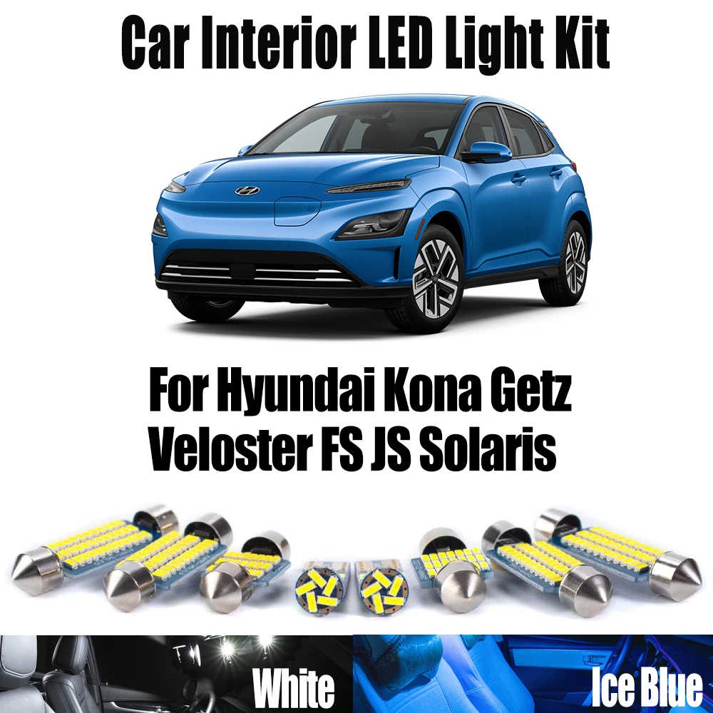 

Canbus светодиодный внутренний солнцезащитный козырек для чтения, лампа для чтения карт, купольный светильник багажника, комплект для Hyundai Kona Getz Veloster FS JS Solaris, автомобильные аксессуары