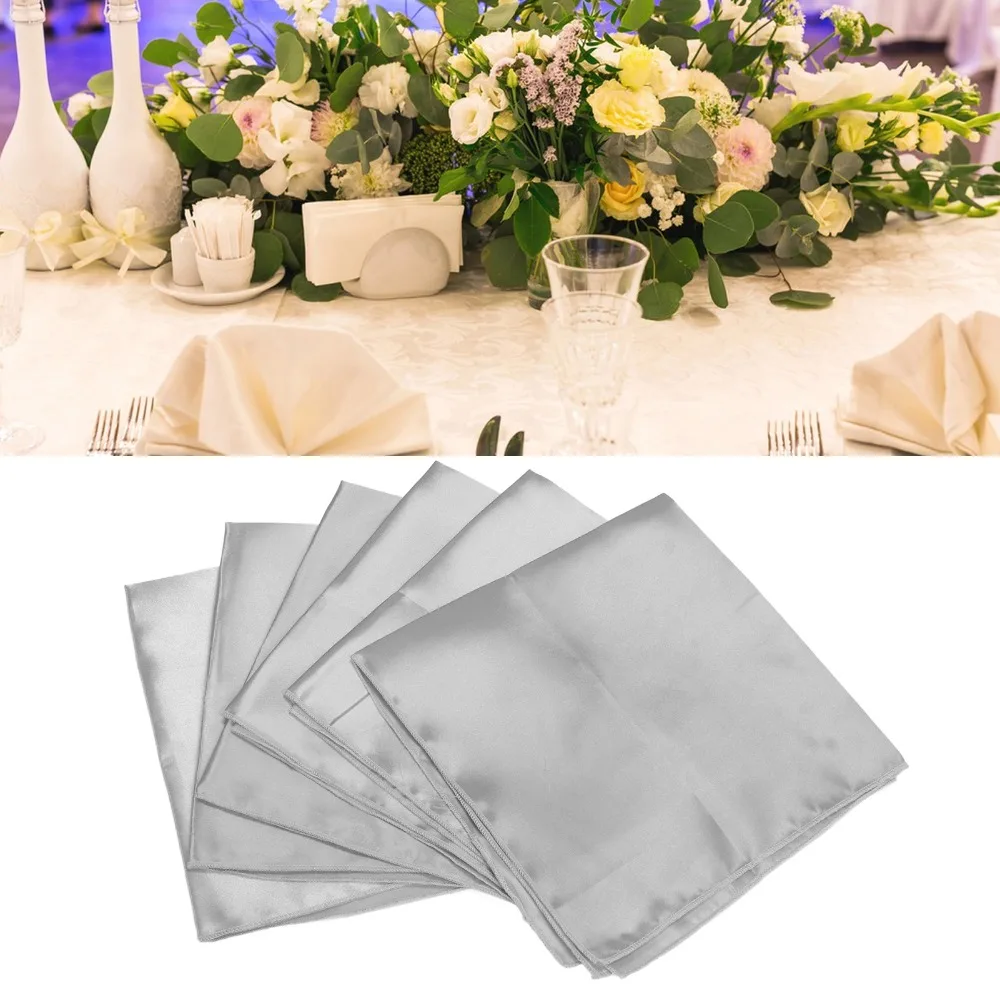 24pcs Cloth Napkins 17x17 Inch Satin Napkins Soft Glossy Solid Color Dinner Napkins Silky Smooth Table Napkins Banquet Use