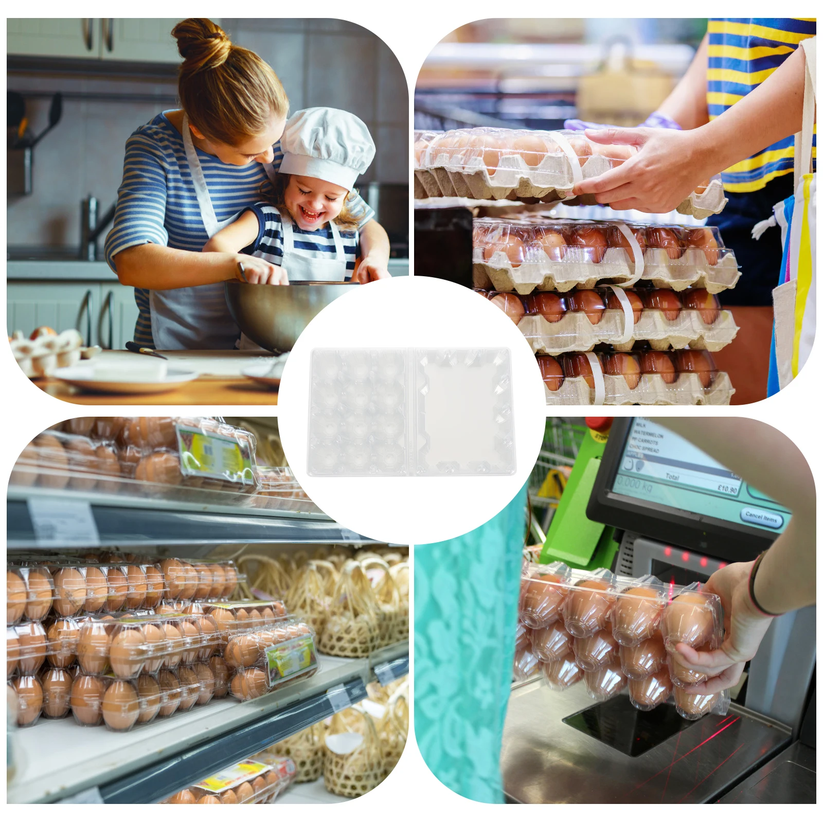 

20 Pcs Thick Plastic Storage Boxes Fully Transparent Strong Non Sealed Breathable Fresh Household Box Case