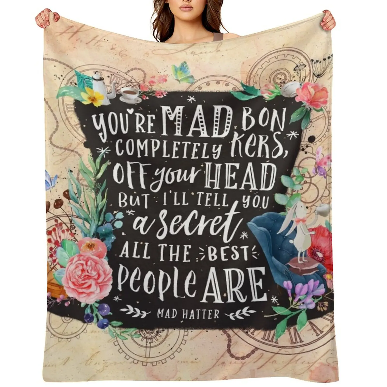 

Mad Hatter Throw Blanket Designers Flannel For Baby Travel Blankets