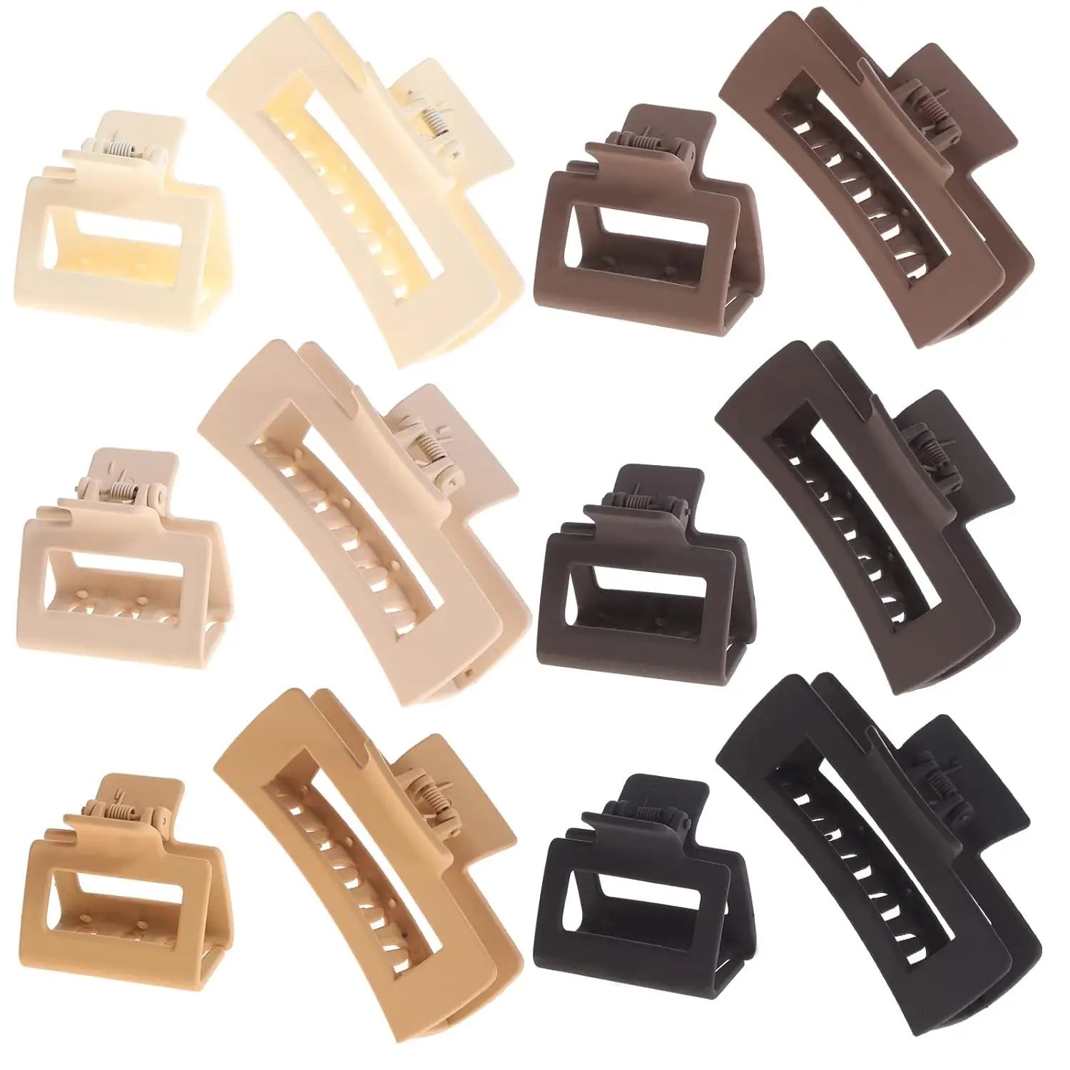 

12 Pack Square Claw Hair Clips, Non-slip Matte Finish for Strong Hold on Thick or Thin Hair