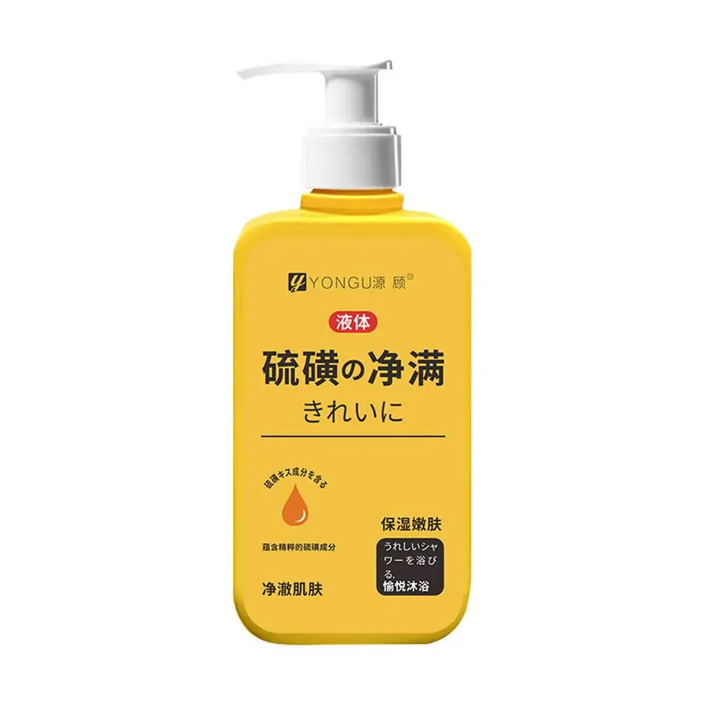 300ml Shower Gel Sulfur Liquid Mite Removal Soap Cleaner Bar Soap Keeps Cleaner Treatment Oil Pores Reduce Acne A8X1