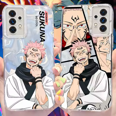 Anime Jujutsu Kaisen Reflective Phone Case for Samsung Galaxy A31 A30 A24 A23 A22 A21S A14 A13 A12 4G 5G A05 A05S A03 Hard Cover