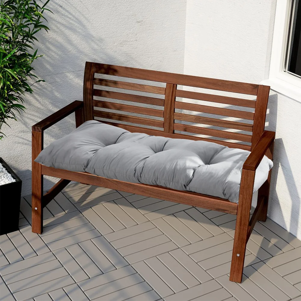 Garden Patio Swing Bench Cushion Seat Pad, Light Grey 120x40CM