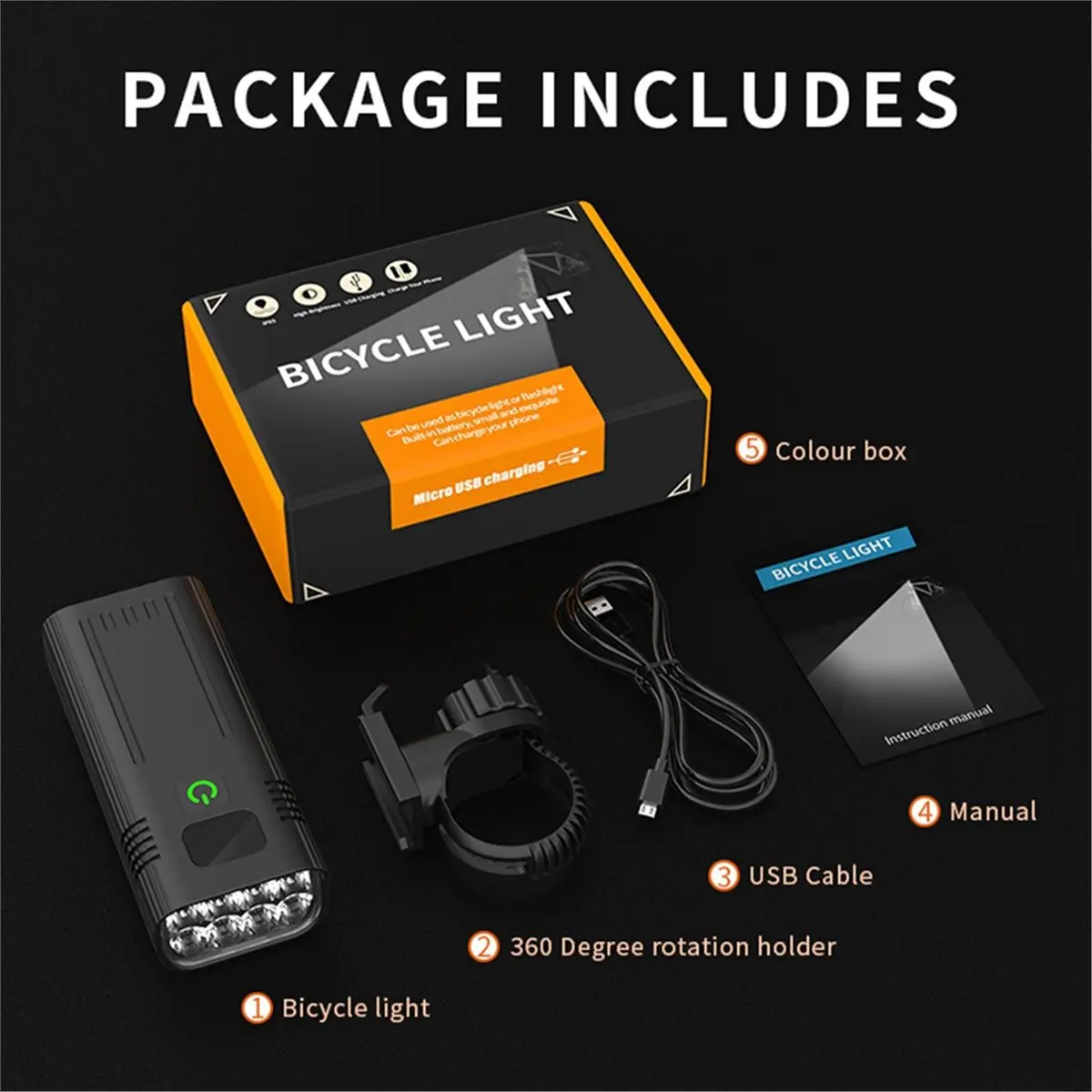 618 Mega Sale 12LED Bicycle Light 5200mAh USB Charging/Power Cycling Lights Front Lamp Bike Aluminum Alloy Headlight