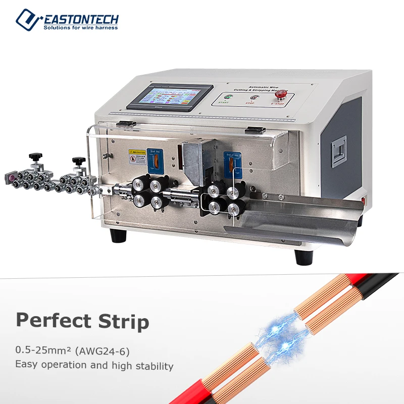 FACTORY Automatic Wire Cable Stripper 8 Rollers with Lifting Wheel and Touch Screen for Cutting and Stripping 0.5-25mm2