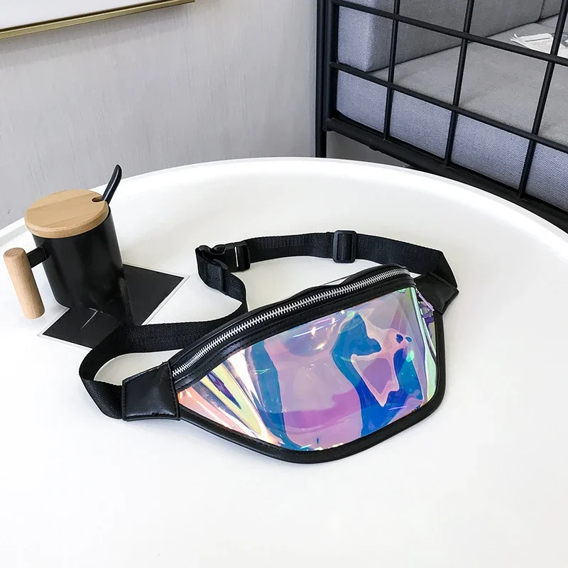 New Laser Waist Bag Crossbody Bags for Women Phone Pouch Waterproof PVC Transparent Travel Storage Crossbody Chest Bag