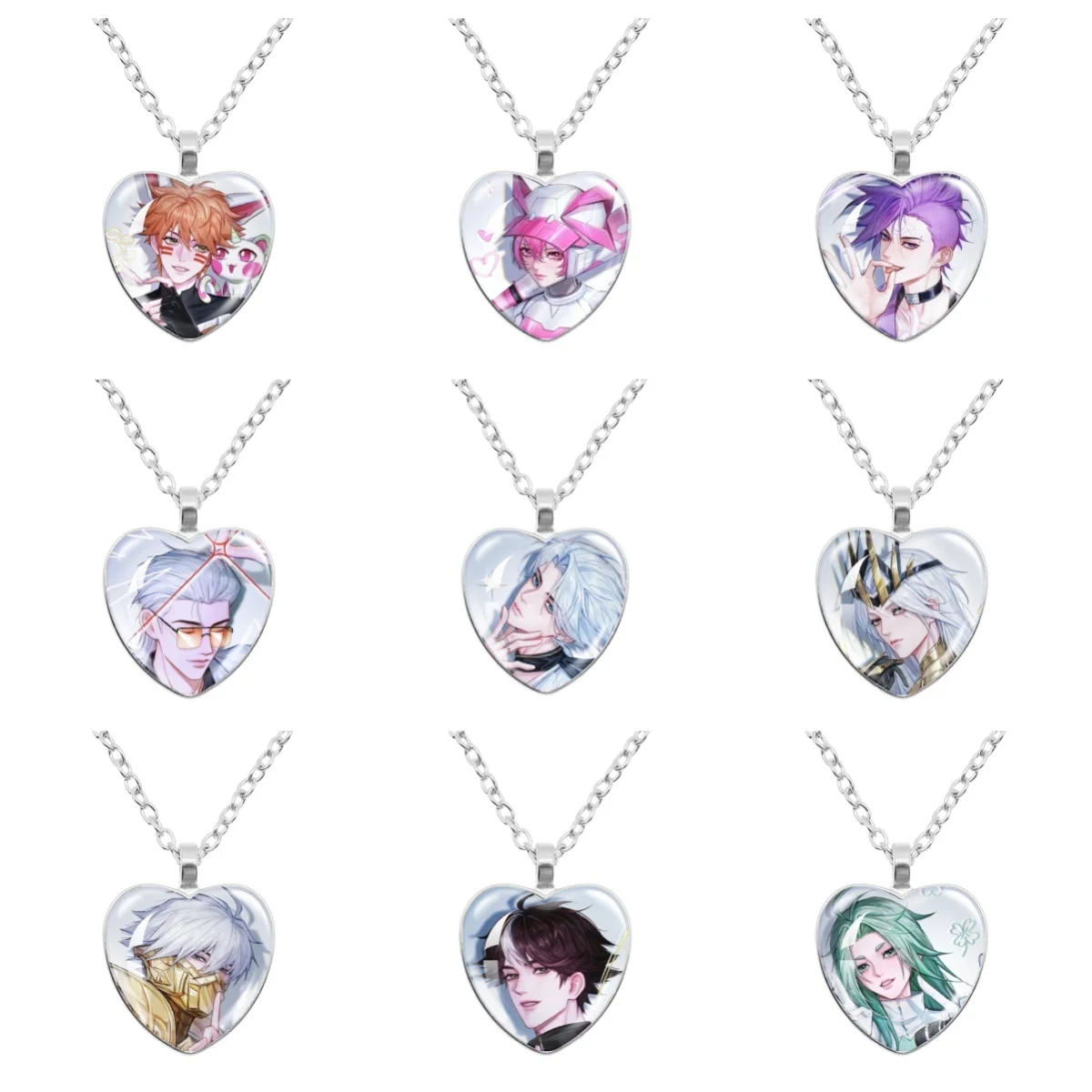Anime To Be Hero X Queen Heart-Shape Necklace DRAGON BOY GHOSTBLADE Glass Cabochon Pendant Necklace Charm Jewelry Gift MS043