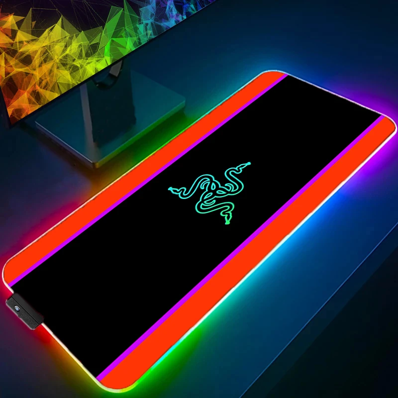 Razer RGB LED tapis de souris accessoires PC tapis de souris grands tapis de jeu en caoutchouc tapis étendu HD tapis de bureau antidérapant tapis de clavier d'ordinateur portable