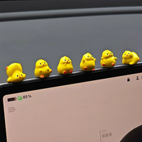 Mini Yellow Chick Car Decoration Gift Resin Ornaments for Auto Interior Dashboard Button Home Bedroom Office Living Room Store