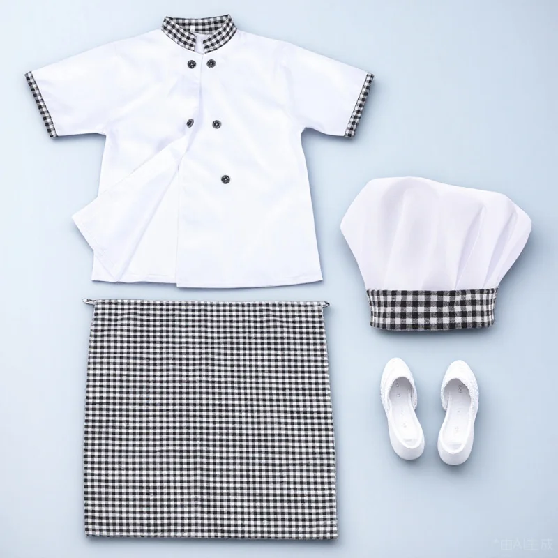 

1Set Chef Costume for Breathable Cotton Material Pretend Play Games Professional Look Outfit Childrens Day Present