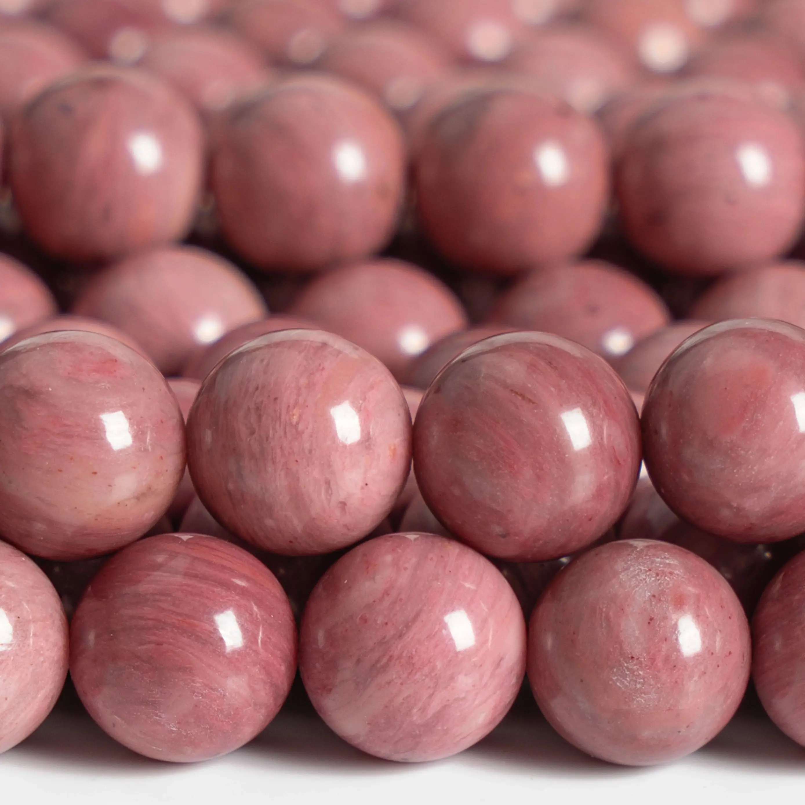 

Natural stone Rose Pink Rhodonite Beads Grade AAA Gemstone Loose Beads Round Size Options 4/6/8/10/12mm for Jewelry Making