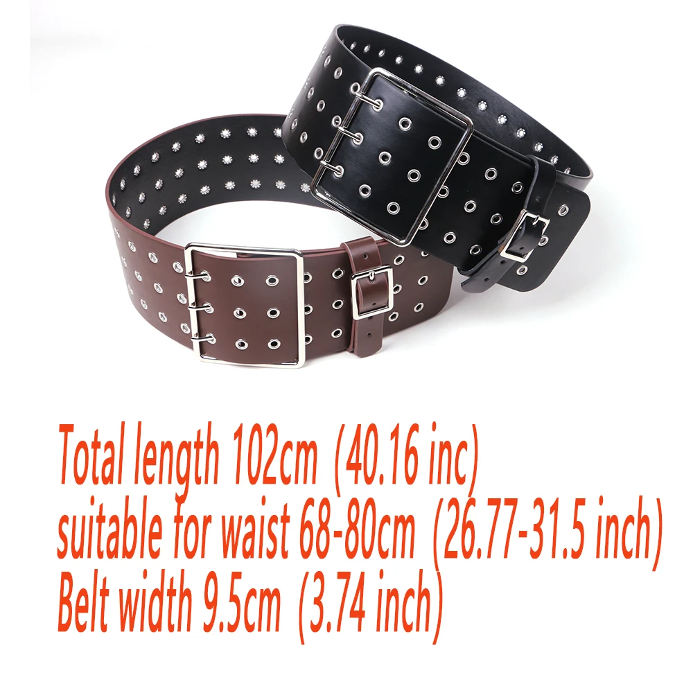 Ladies\' Steam Eye Corn Pin Buckle Leather Punk Rock Belts For Women Hollow out Fashion Corset Waist Decorative On Dress Coat