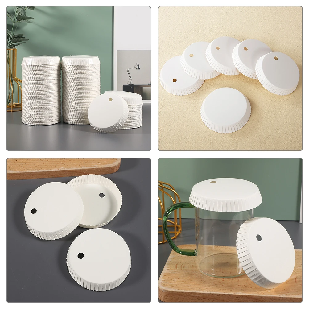 

200pcs Disposable Cup Lids Covers For Coffee Tea Drinks Juice Water Beverage Milk Tea Stackable Whiteboard