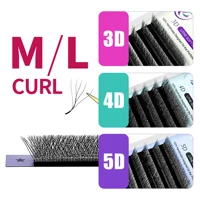LAKANAKU M curl W Extensiones de pestañas Extensiones de pestañas premium Volumen Cilios W YY Lashes