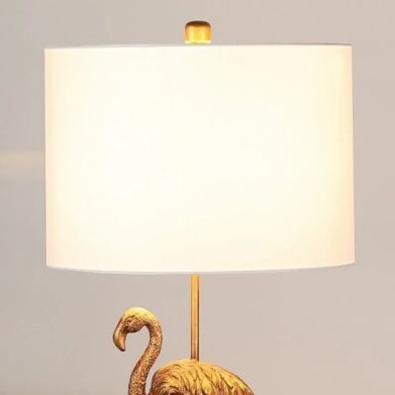 ماتي الذهب فلامنغو الراتنج الجدول مصباح ديكور المنزل الحديث غرفة نوم غرفة المعيشة الإضاءة #4