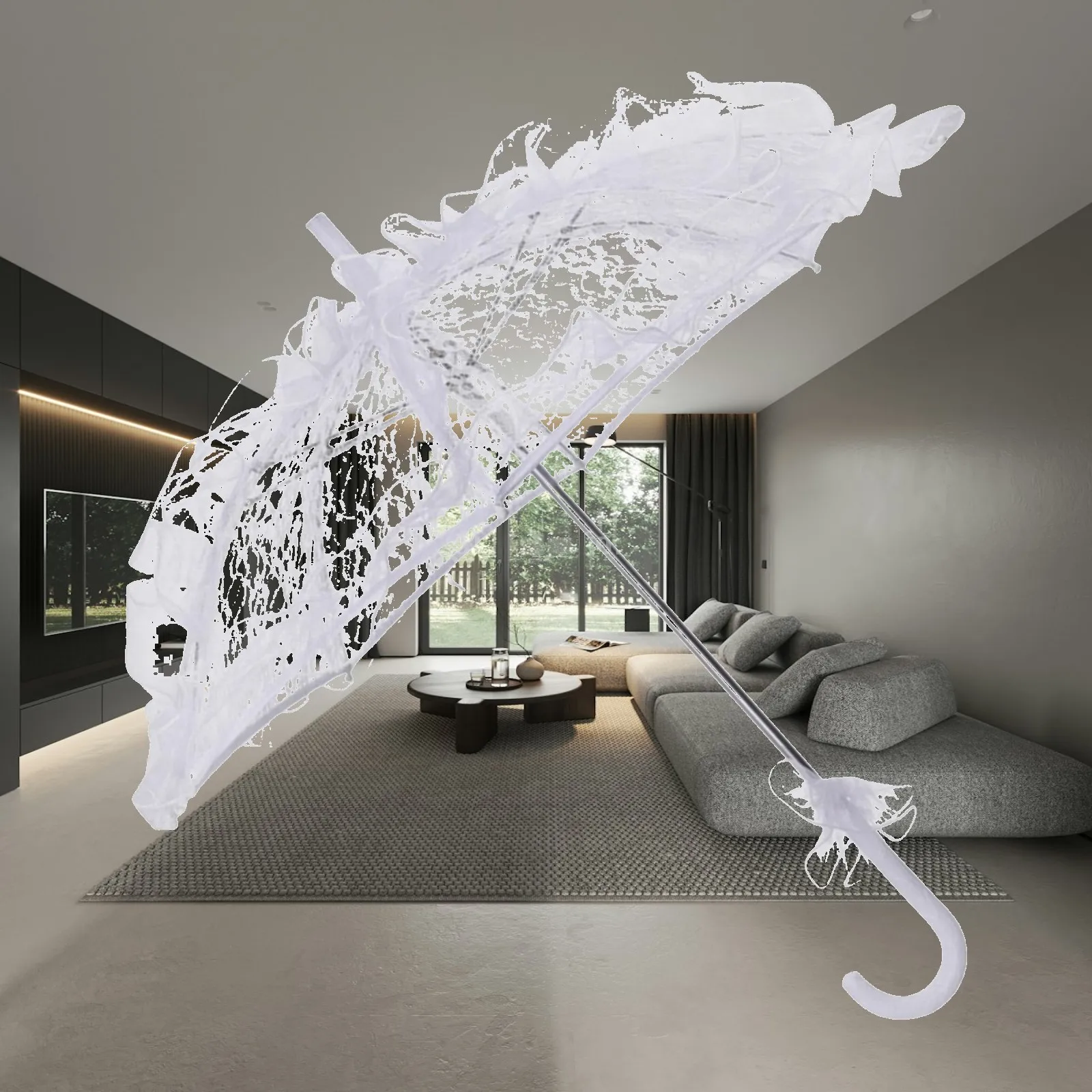 Lace Wedding Umbrella Classic Parasol Prop for Bridal Showers Children’s Photography and Party Decoration