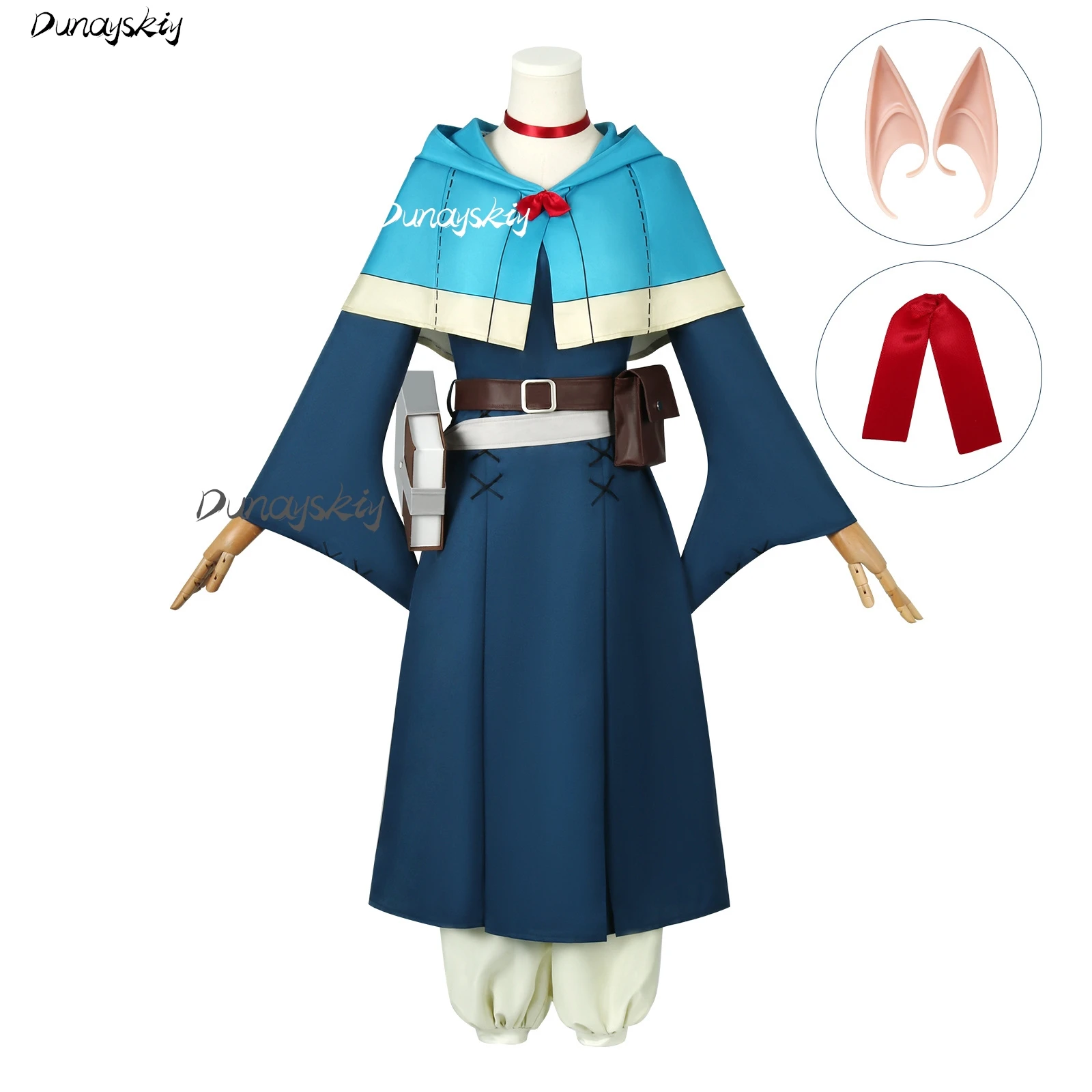 Marcille Costume Cosplay con Parrucca Accessorio Vestito Anime Delizioso in Dungeon Gioco di Ruolo per Donne Festa di Halloween Personalizzato