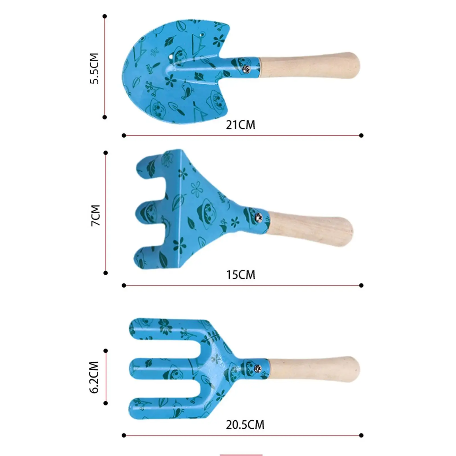 3x conjunto de ferramentas de jardinagem infantil pequenos brinquedos de praia para plantio de escavação de solo solto