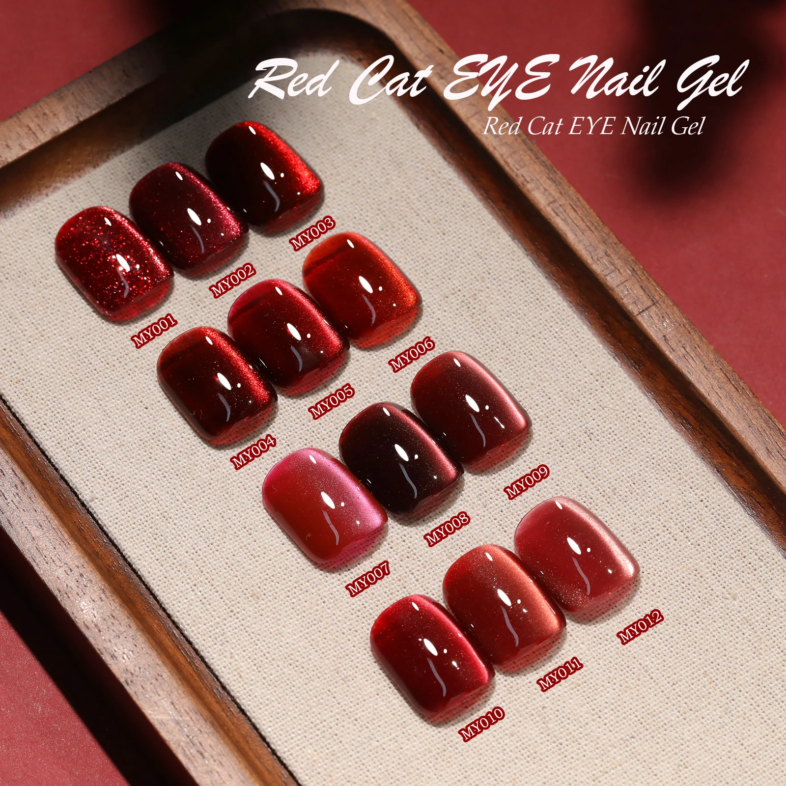 7.5ml Red Cat Eye Gel Nail Polish UV/LED Removable Magnetic 3D Nail Art Glitter Nail Polish Long-Lasting Nail Art Gel Varnish