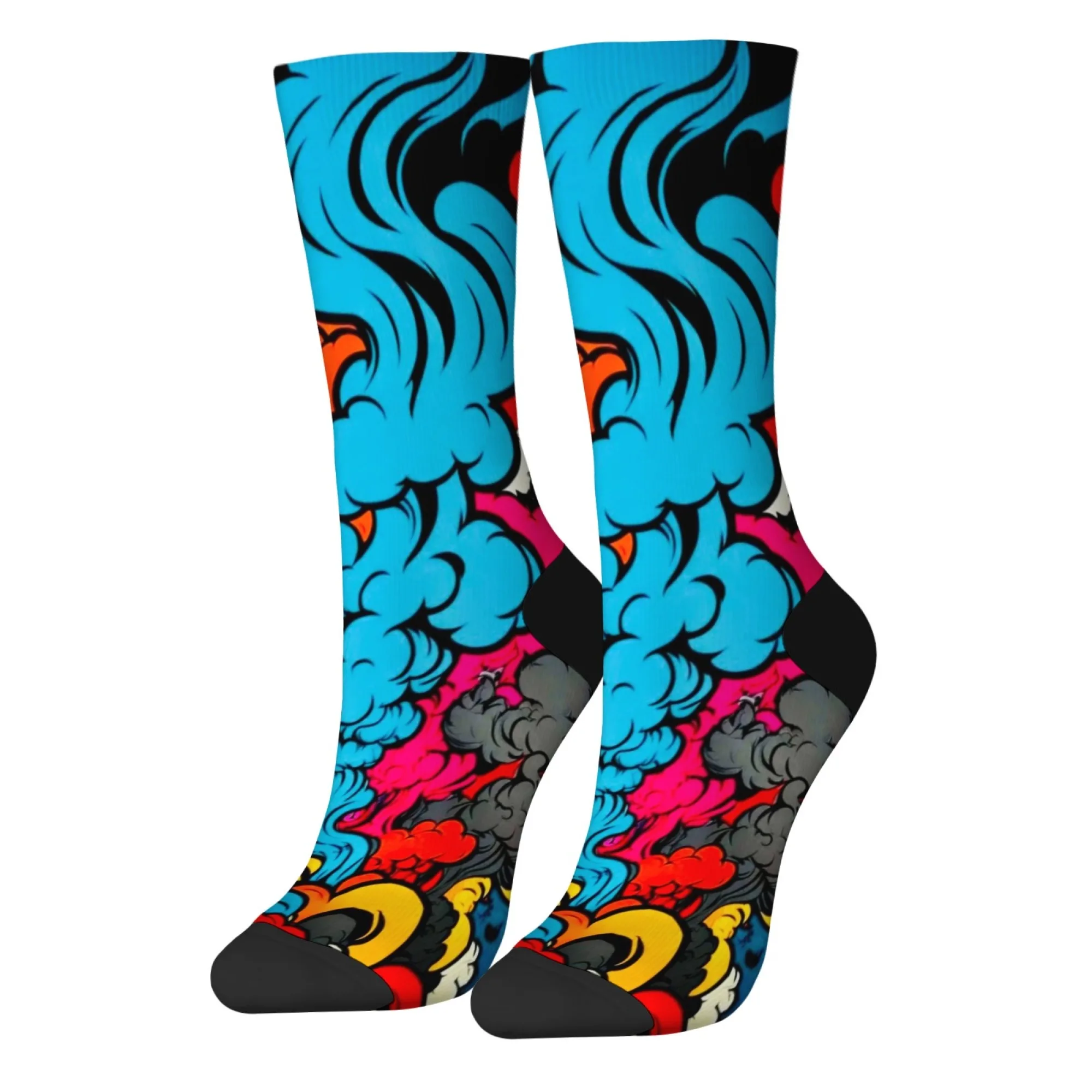 البوب الفن طباعة الجوارب مريحة للتنفس عدم الانزلاق الجوارب للجنسين الجدة Harajuku ريترو الشارع طاقم الجوارب هدايا عيد الحفلات #3