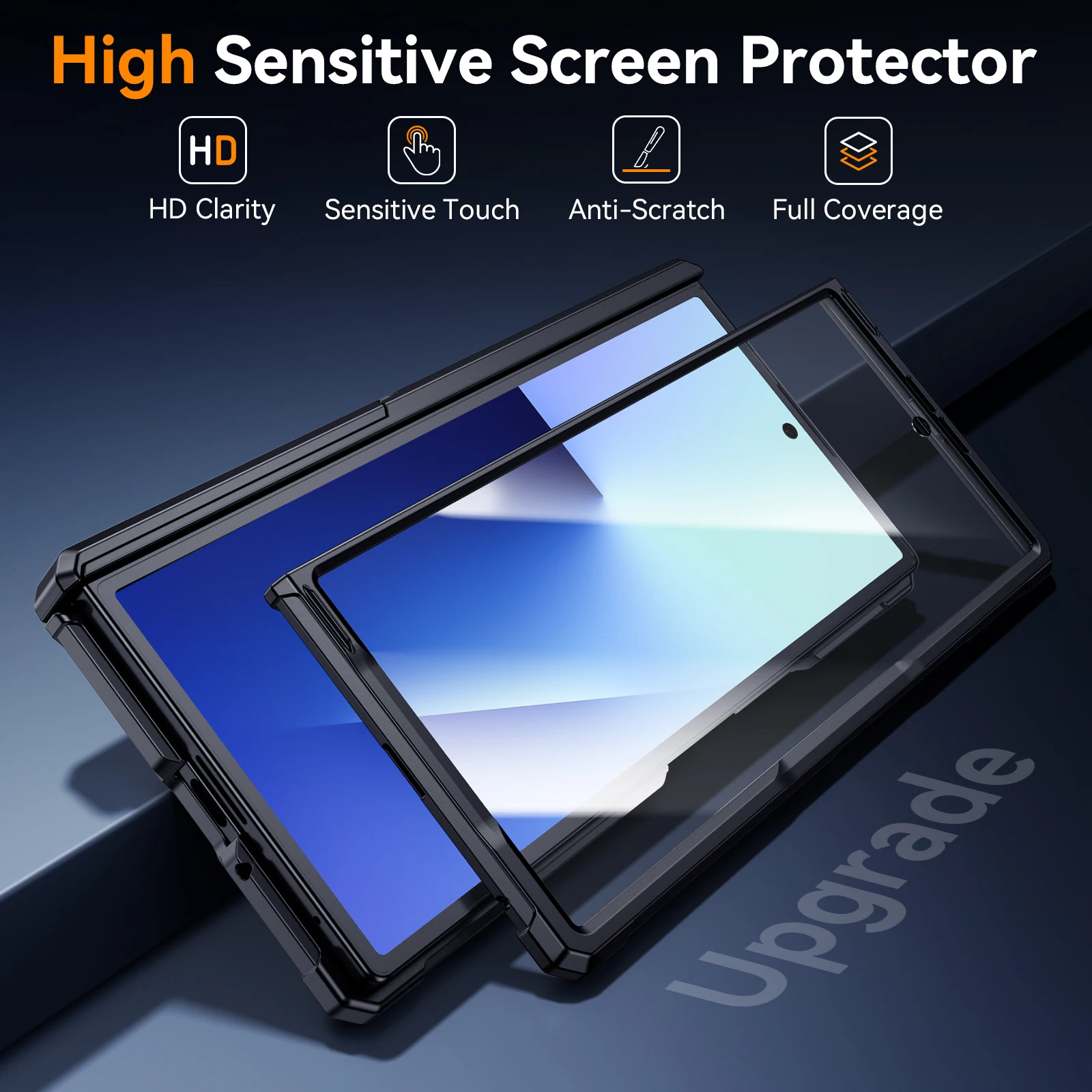 Schokbestendig robuust pantserhoesje voor Samsung Galaxy Z Fold 7, scharnierbescherming, slanke hoes, verborgen standaard, ingebouwde schermbeschermer