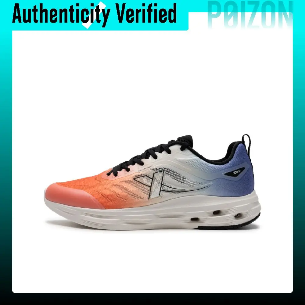 XTEP Breathable Lightweight Low top Running Shoes Men's Orange White Blue 876219110068-3