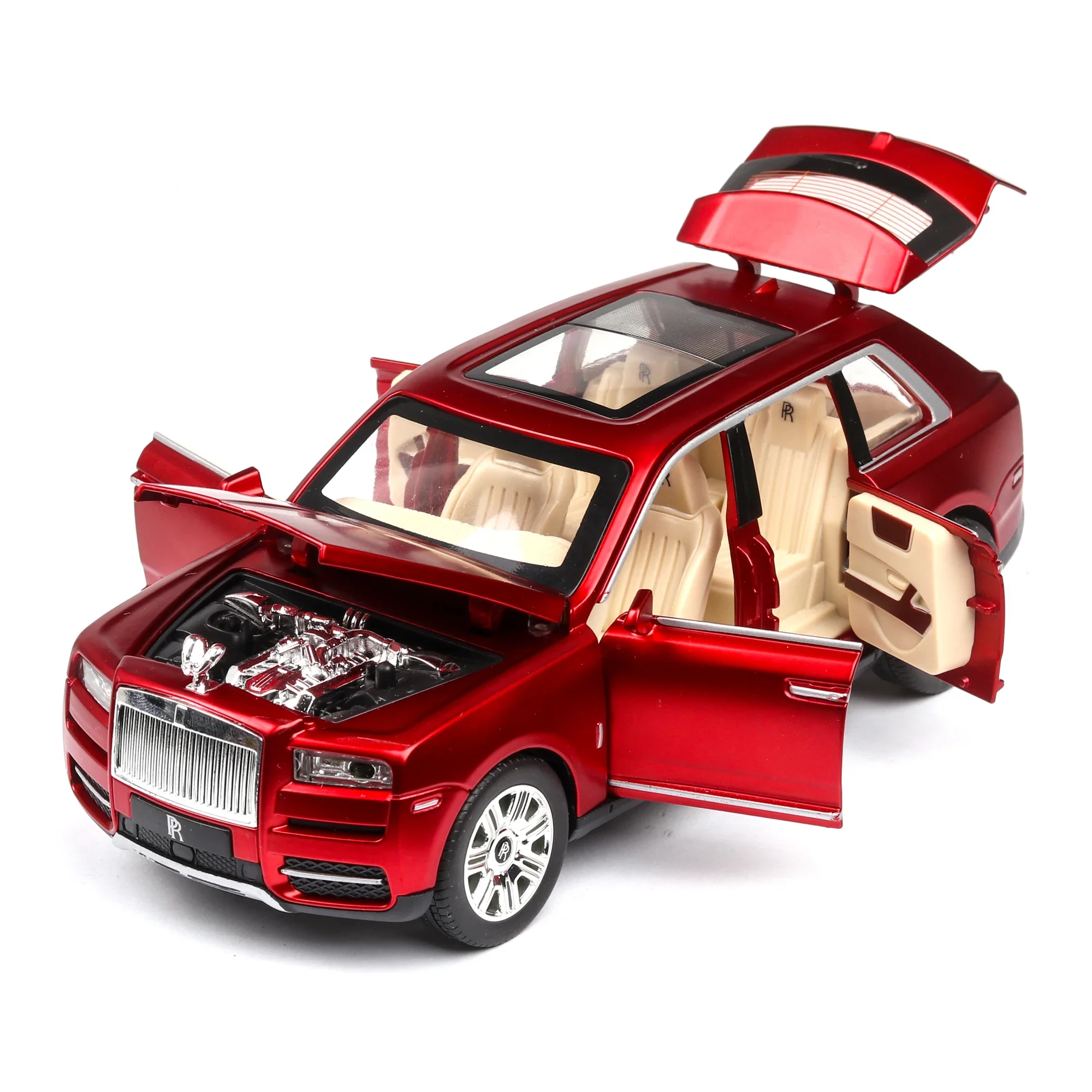 1:24 Rolls Royce Cullinan Alloy Car Model Large Size Simulation SUV Metal Car Model Light Sound Pull Back Scale Car Miniatur Car