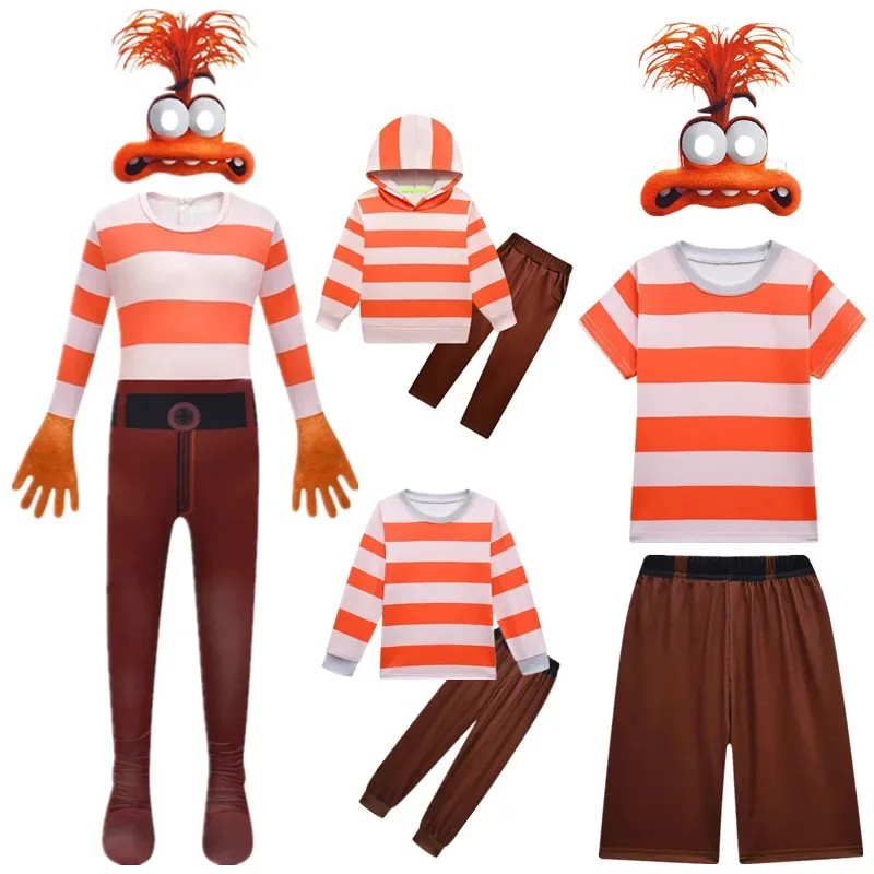 

l2025l New Cosplay Inside-Out 2 anxiety Cosplay Costume cartoon anxiety Pajamas Boys Girls Anime Role Playing Halloween Party Fu