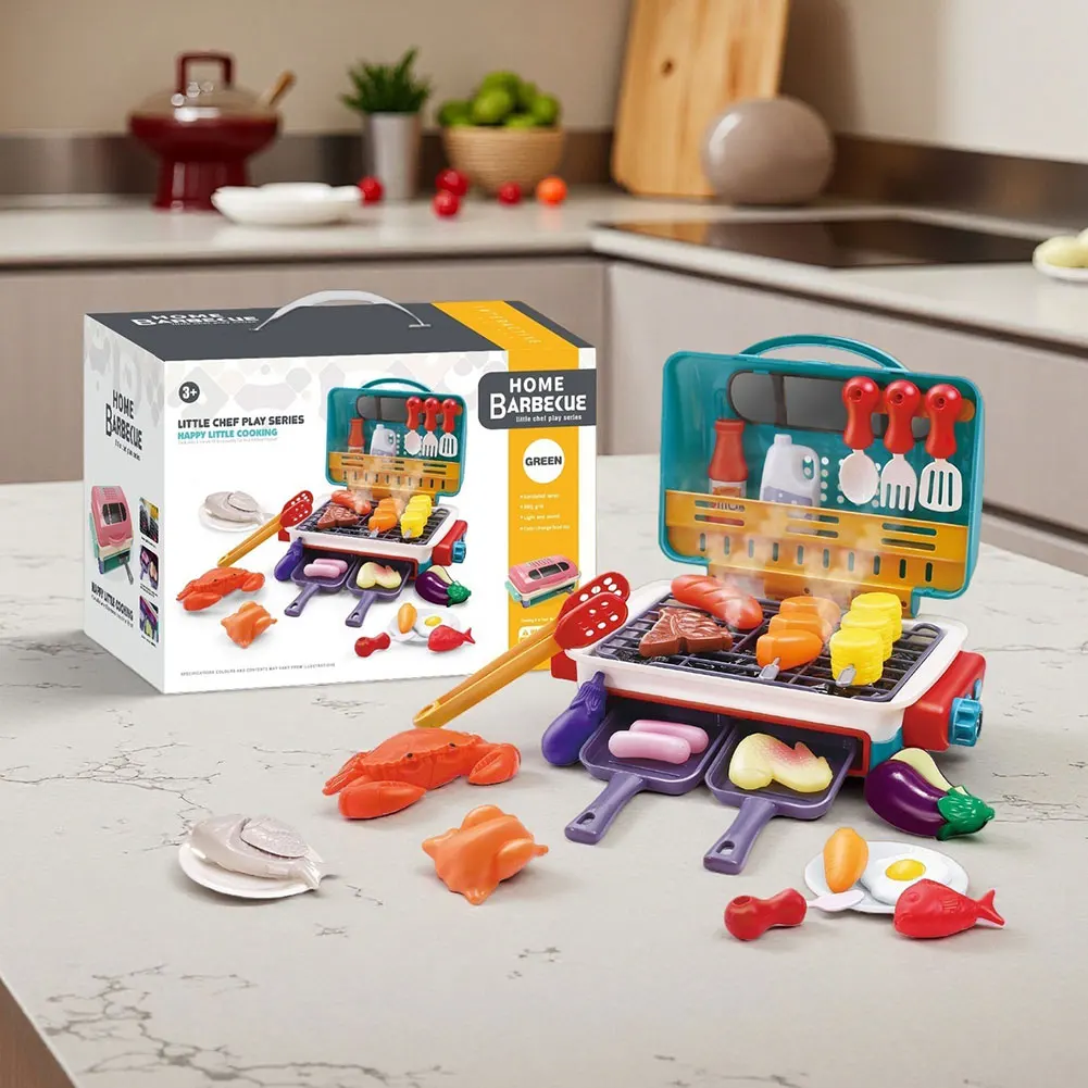 Simulatie Grills Speelgoed Met Spray Mist Geluidseffecten Realistische Mists Spray BBQ Speelspeelgoed Binnenspeeltijd