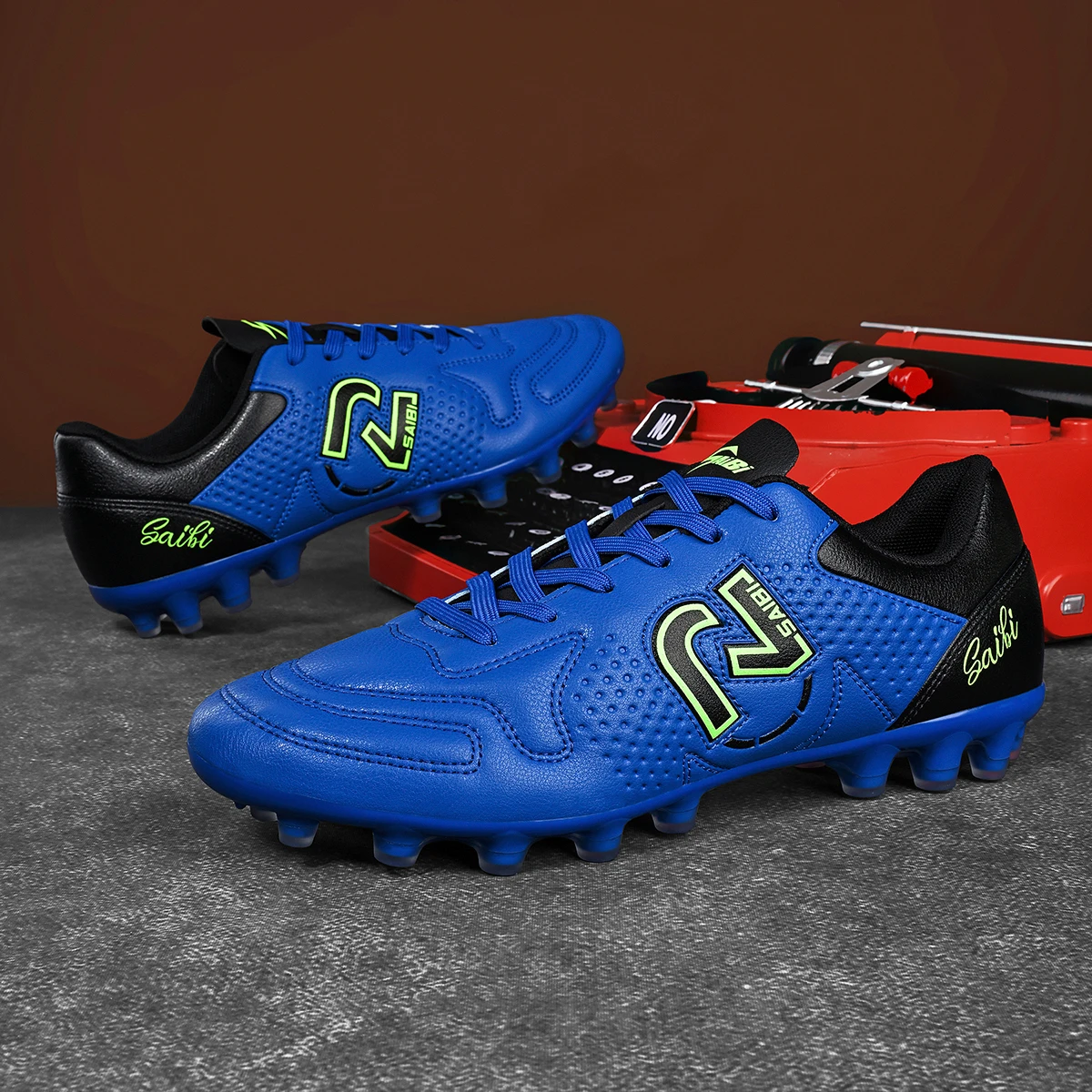 Value Unisex Firm Ground Boots PU Fabric Upper TPU AG FG Studs Anti-Slip Cost-Effective Match Football Shoes