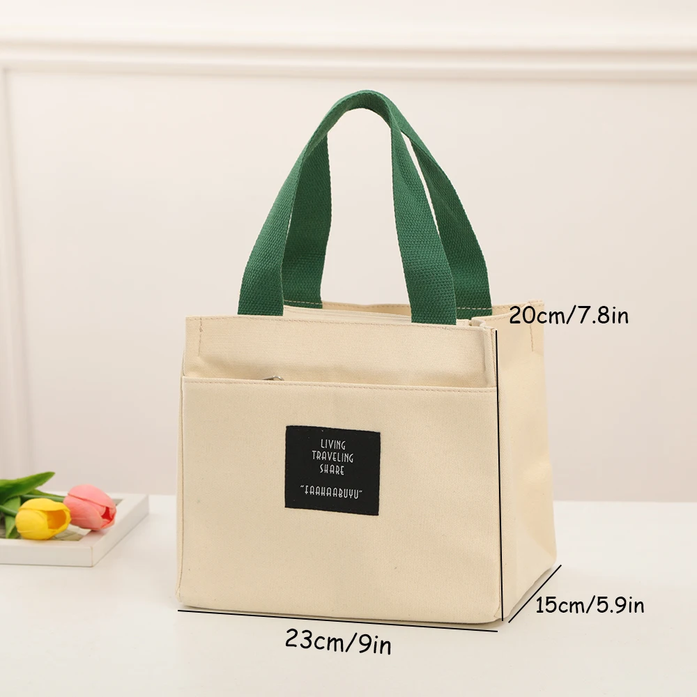 Canvas bag - New style handbag - Lunch box bag - Office worker's large capacity commuting multi-purpose shoulder bag